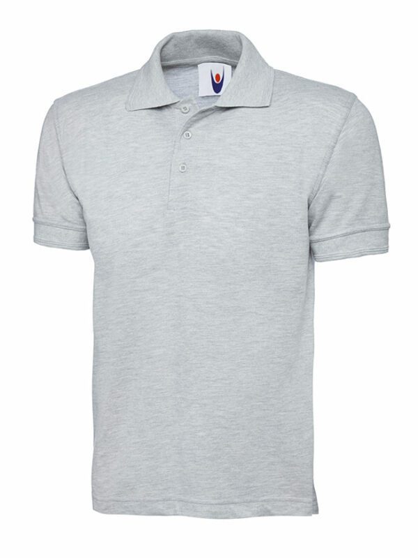 Personalised Essential Poloshirt Heather Grey